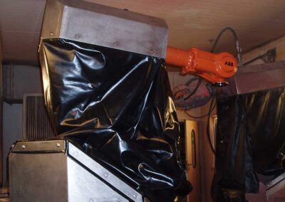 Waterproof cover on a high-pressure cleaning robot