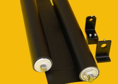 Pre-tensioned open roller blinds