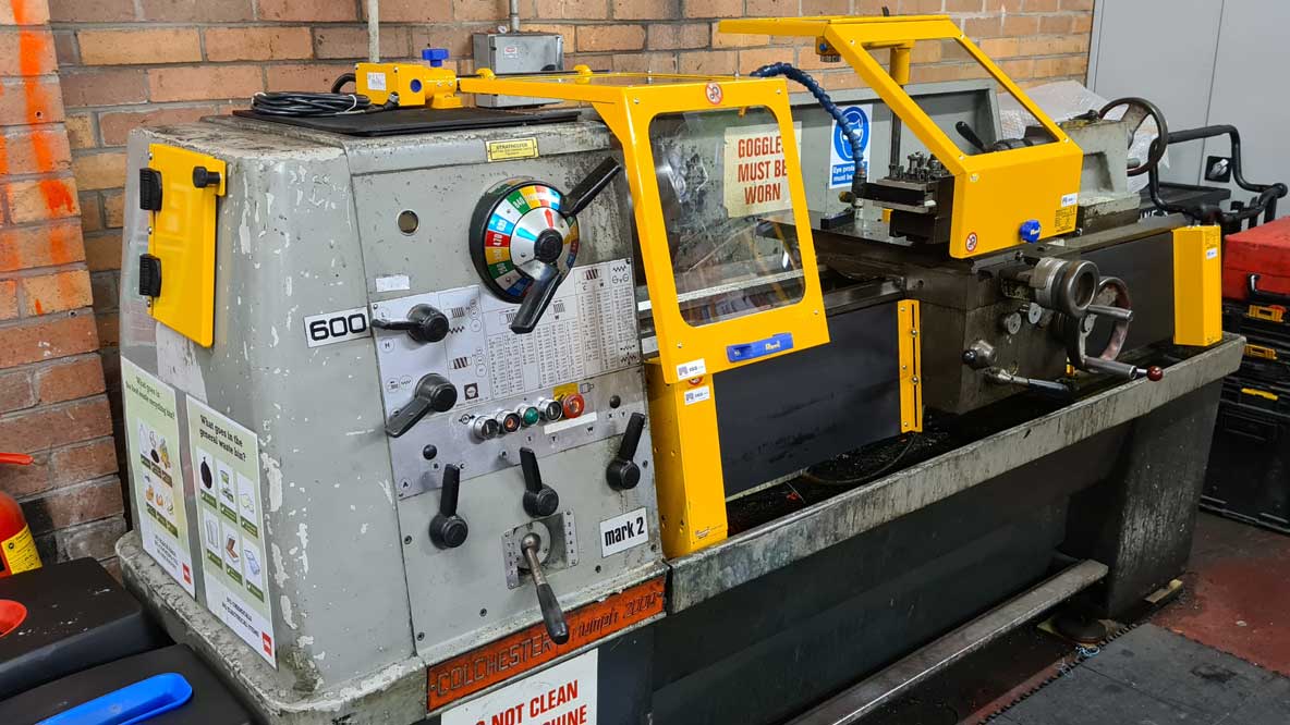 Colchester Triumph 2000 lathe after guarding